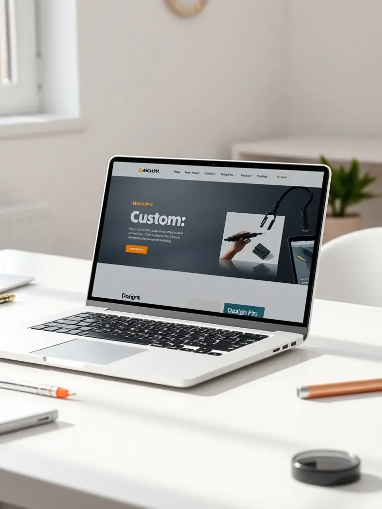 A sleek, modern personal website displayed on a laptop screen, representing the Website Design Services component of the Career Transformation Package.